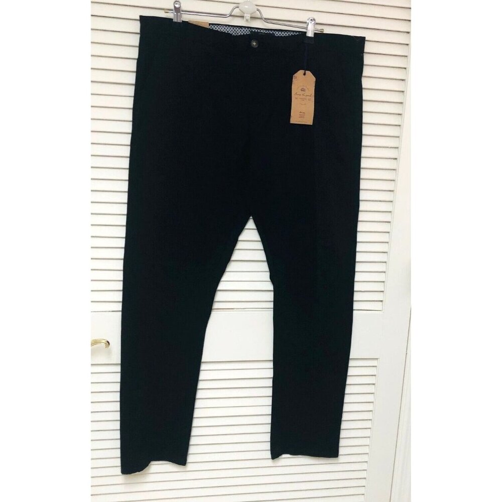 NWT Across The Pond‎ Mens Signature Pants Black Slim Fit Stretch Chinos 38x32